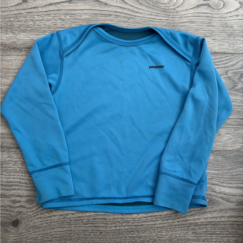 Patagonia Bright Blue Long-Sleeve Kids Performance Top